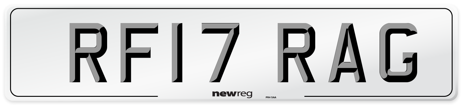 RF17 RAG Number Plate from New Reg